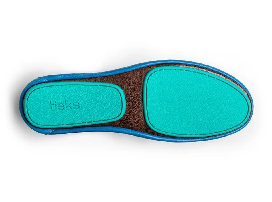TIEKS COBALT BLUE ITALIAN LEATHER BALLET FLATS