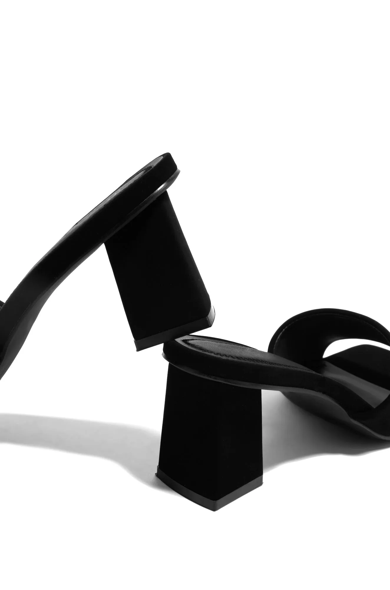Valentine Block Heel Mules - Black