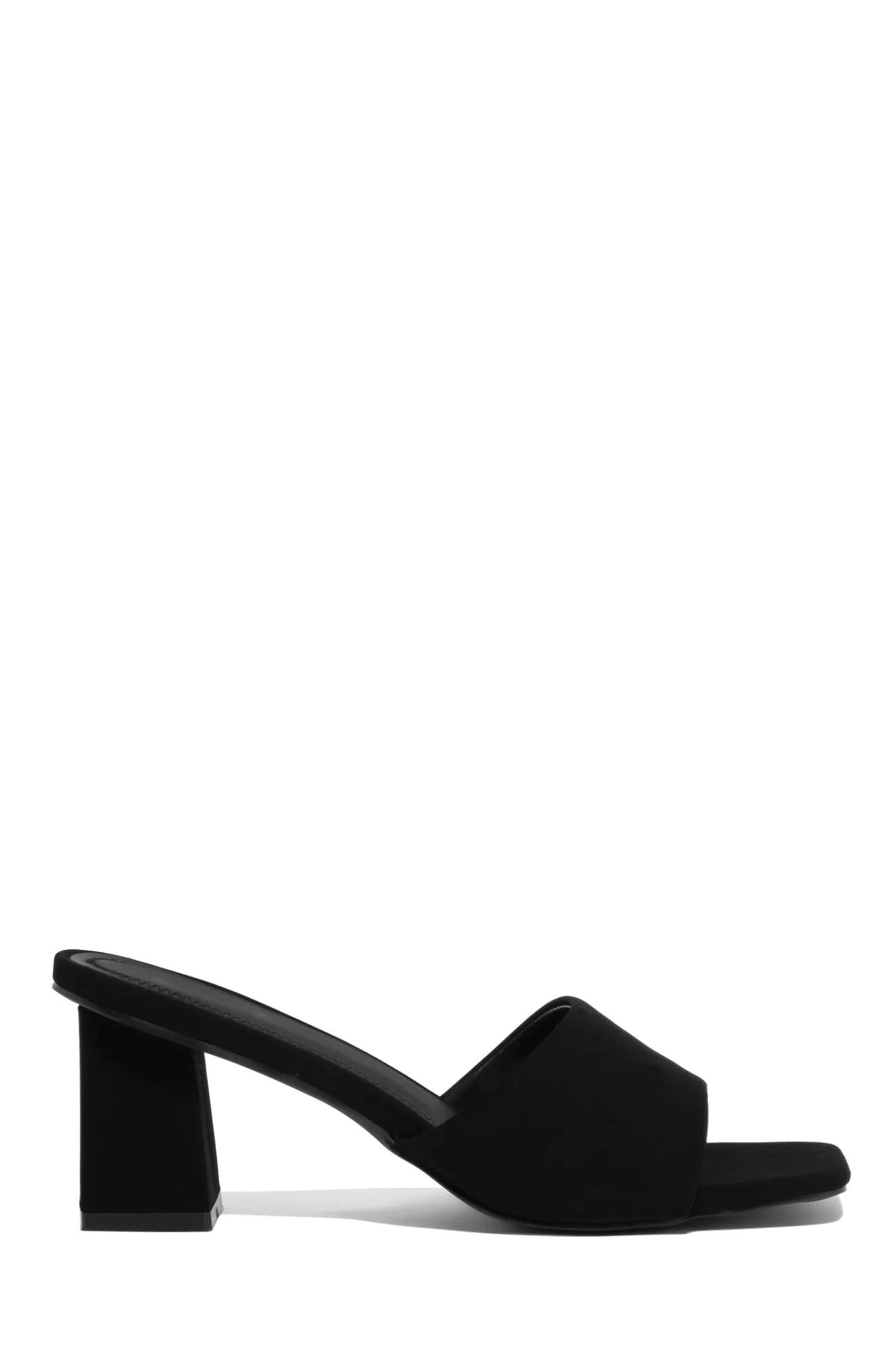 Valentine Block Heel Mules - Black