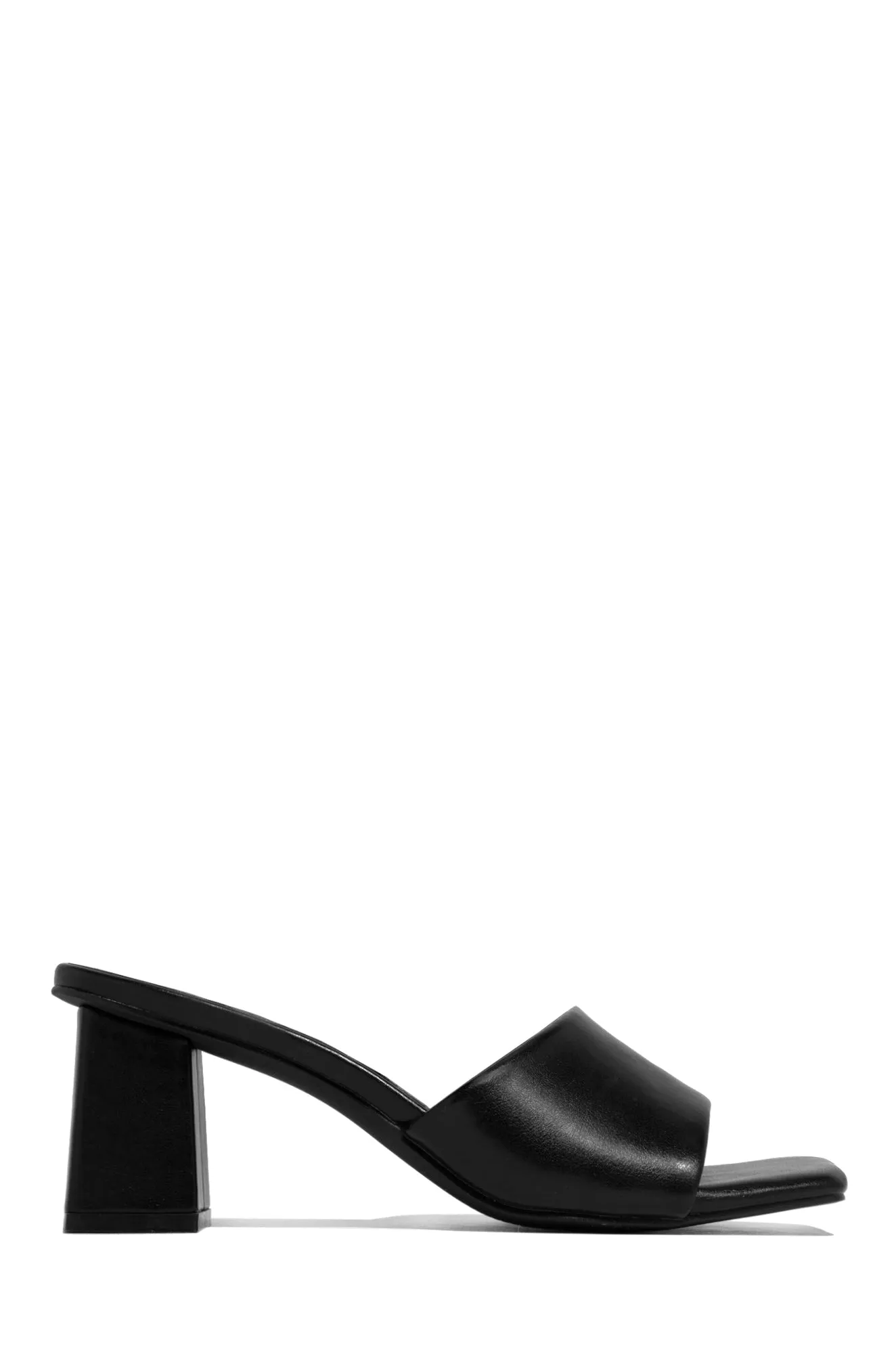 Valentine Block Heel Mules - Black