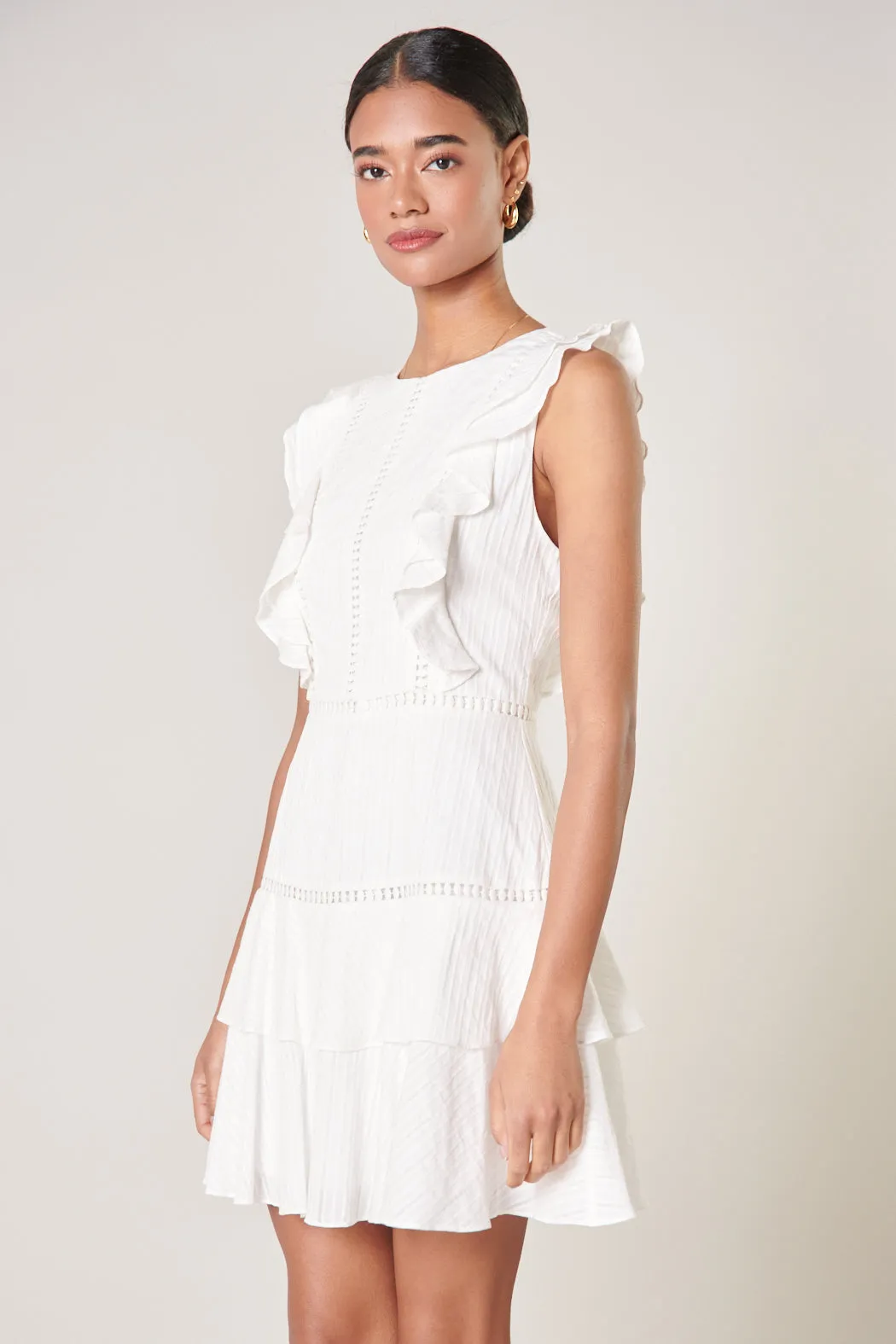 Warm Wishes Dot Crochet Ruffle Dress