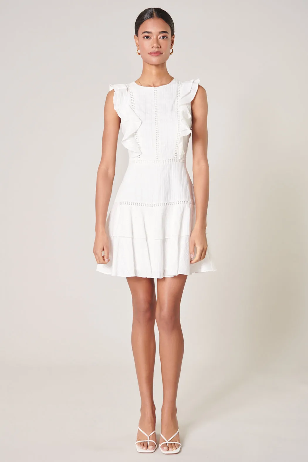 Warm Wishes Dot Crochet Ruffle Dress
