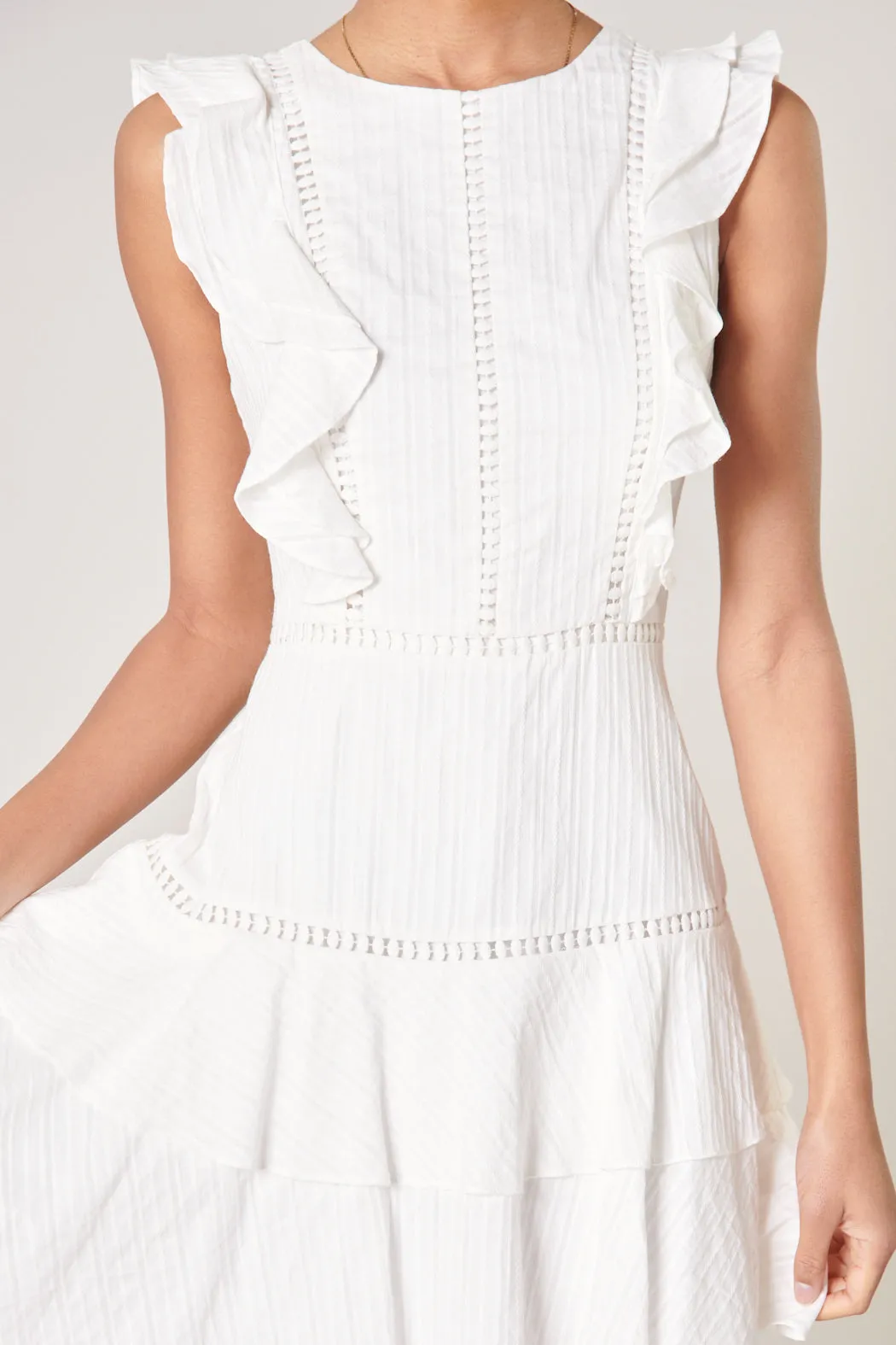 Warm Wishes Dot Crochet Ruffle Dress