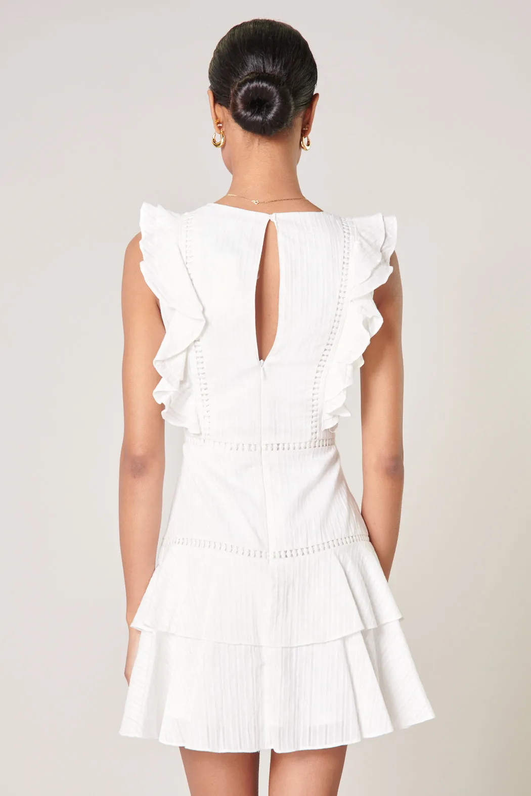 Warm Wishes Dot Crochet Ruffle Dress