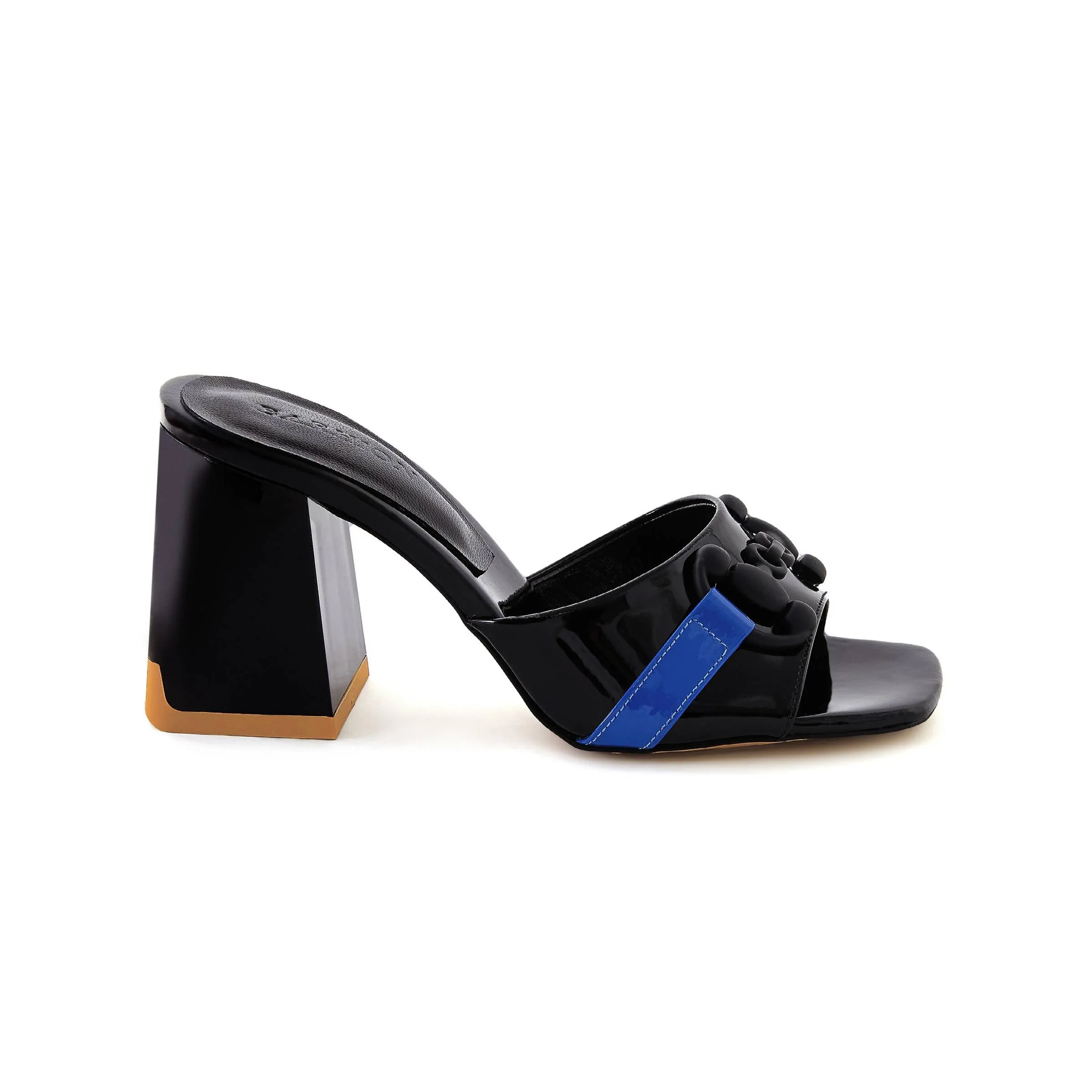 Women's Rugan Calf Leather Mid Heeled Handmade Slides W6001