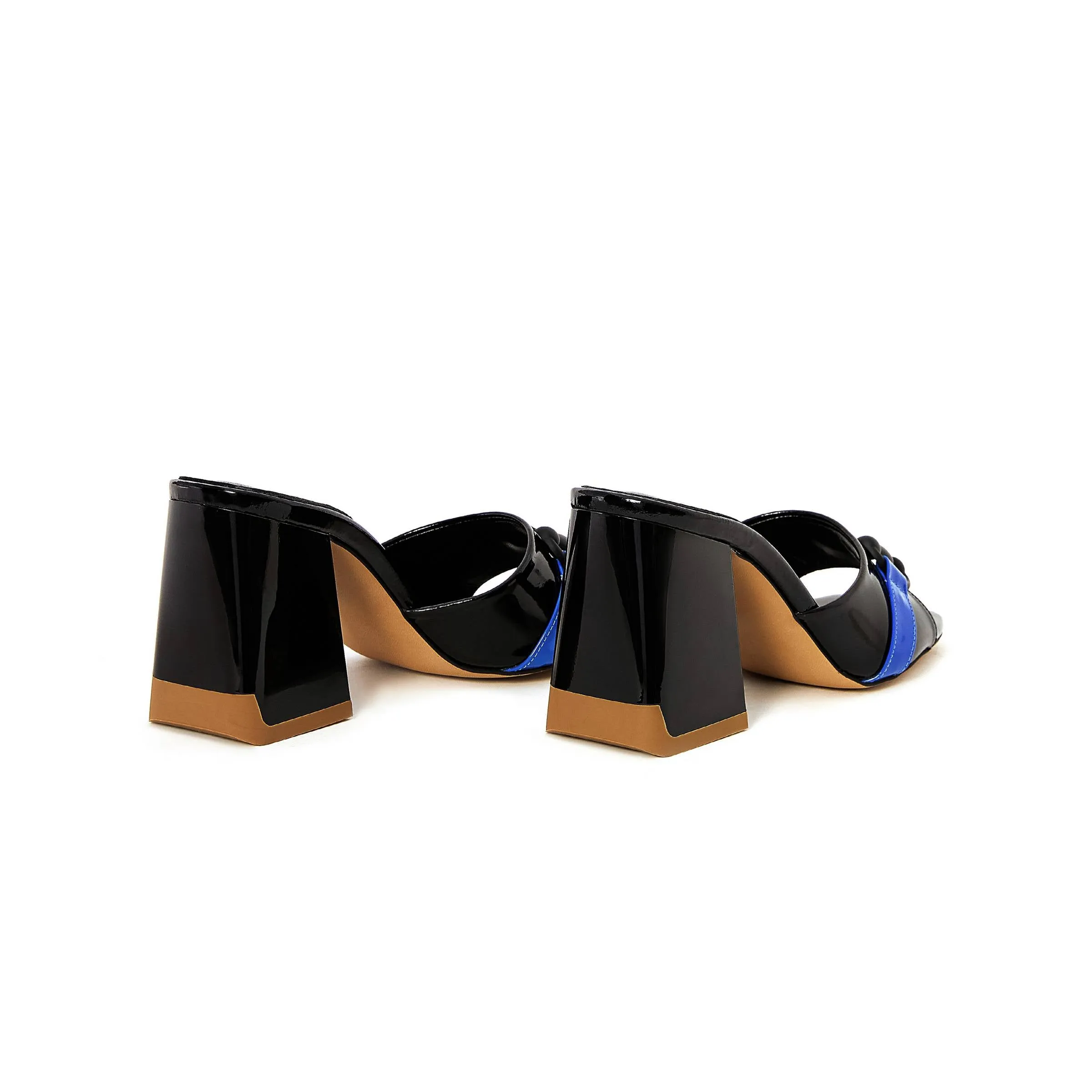 Women's Rugan Calf Leather Mid Heeled Handmade Slides W6001