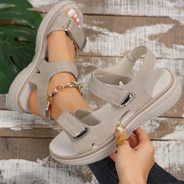 Women's Sporty Wedge Sandals with Velcro Straps 56950750S
