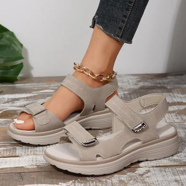 Women's Sporty Wedge Sandals with Velcro Straps 56950750S