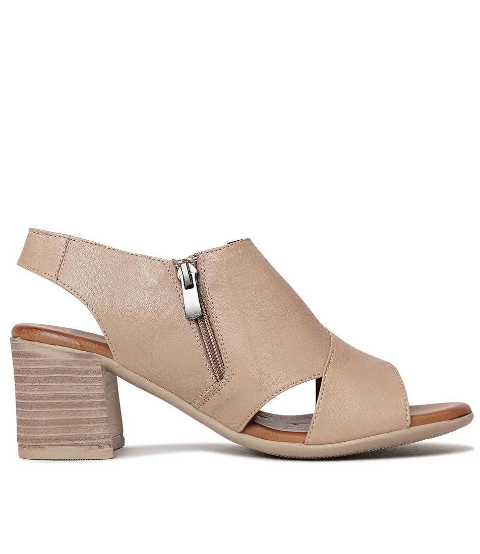 Wondir Pale Taupe Leather Heels