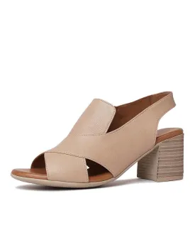 Wondir Pale Taupe Leather Heels