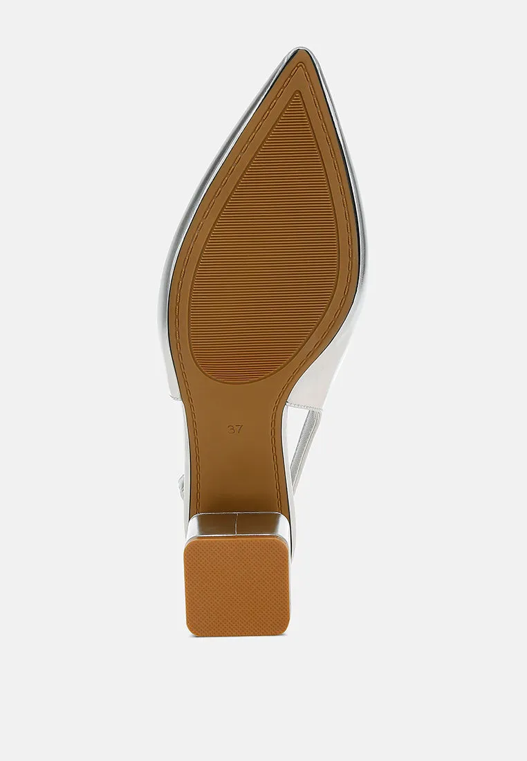 Zofoya Metallic Faux Leather Slingback Sandals